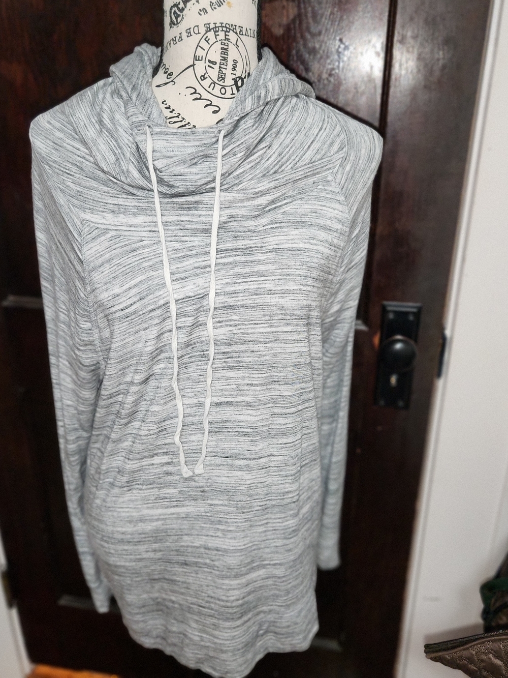 Gilligan & O'Malley Gray Heather Pull-On Hooded Tunic XXL